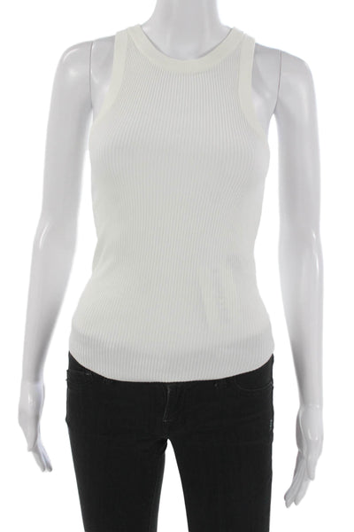 Zara Women Basic Sleeveless High Neck Viscose Tank Pullover White Size S