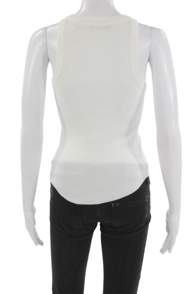 Zara Women Basic Sleeveless High Neck Viscose Tank Pullover White Size S