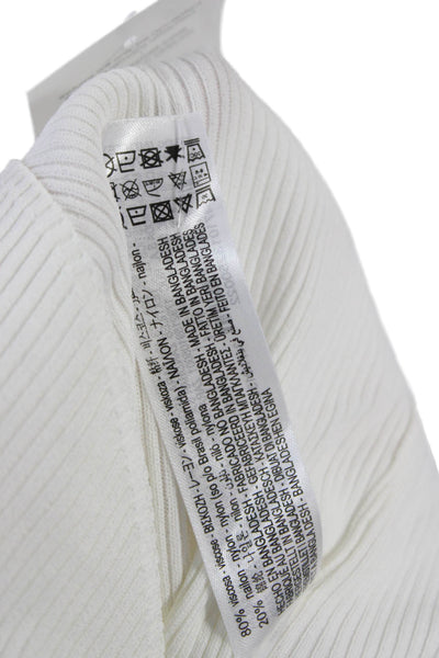 Zara Women Basic Sleeveless High Neck Viscose Tank Pullover White Size S