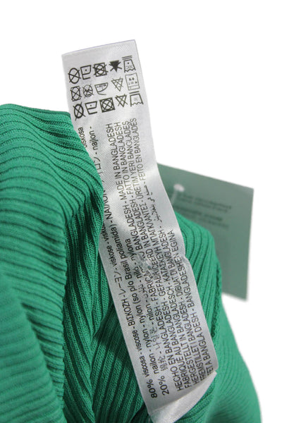 Zara Women Basic Sleeveless High Neck Tank Green Viscose Pullover Size S