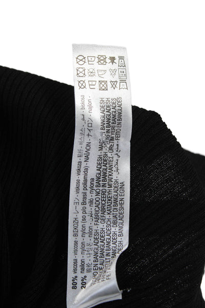 Zara Women Basic Sleeveless Viscose Tank Black Round Neck Size S