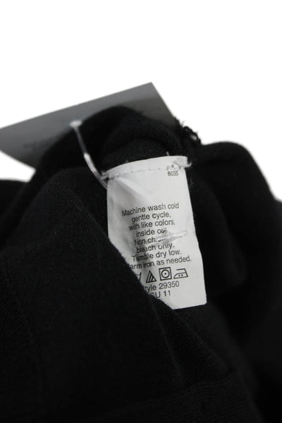 J Crew Women Cardigan Black 3/4 Sleeve Crewneck Cotton Size S