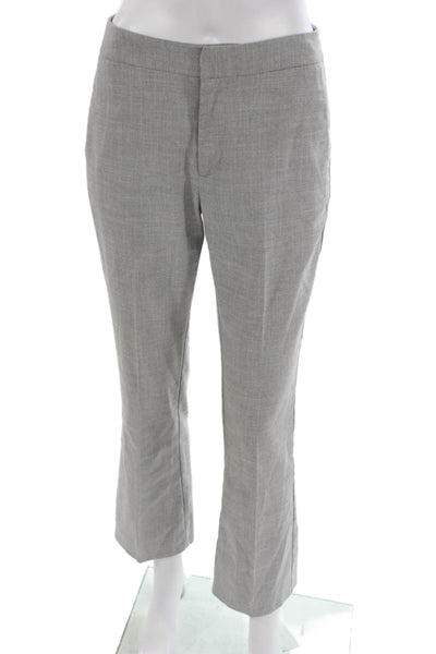 Zara Basic Womens Cropped Pants Gray Polyester Zip Waist Size 2