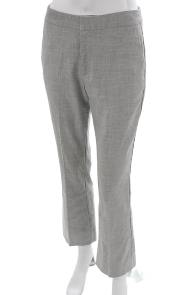 Zara Basic Womens Cropped Pants Gray Polyester Zip Waist Size 2