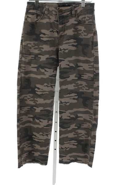 Sanctuary Womens Multicolor Camouflage Wide-Leg Jeans Cotton Size 25