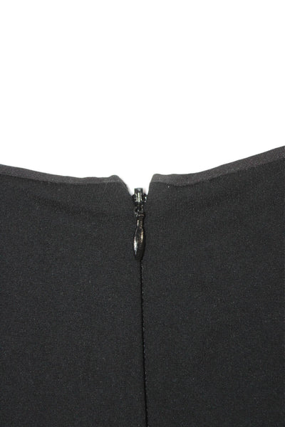 Sejour Womens Sheath Dress Black Rayon V Neck Short Sleeve Knee Length Size 16W