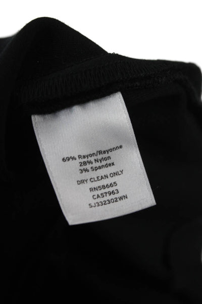 Sejour Womens Sheath Dress Black Rayon V Neck Short Sleeve Knee Length Size 16W