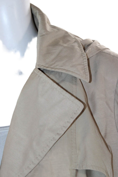 Via Spiga Womens Trench Coat Beige Button Long Sleeve Size 1X