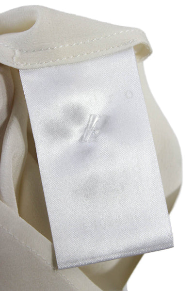 Sandro Womens Silk High Neck Long Sleeve Basic Blouse White Size 1