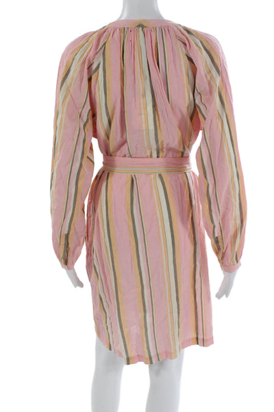 Xirena Womens Multicolor V-Neck Long Sleeve Shift Dress Knee Length Size XS