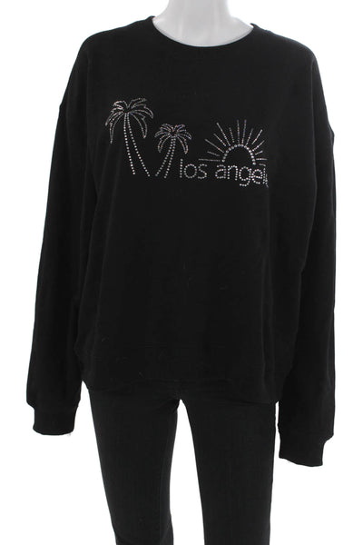 Rebecca Minkoff Women Black Pullover Sweatshirt Size M