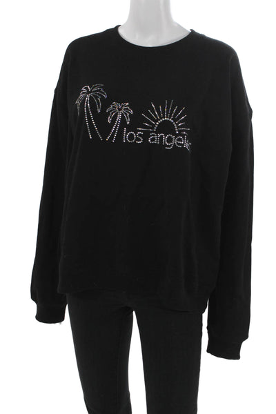 Rebecca Minkoff Women Black Pullover Sweatshirt Size M