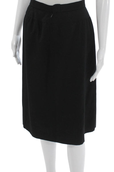 Chloe Womens Black Wool Straight Pencil Skirt Zip Size 36