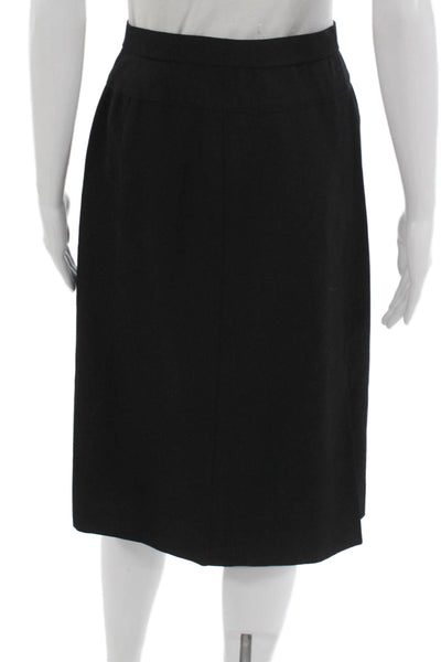 Chloe Womens Black Wool Straight Pencil Skirt Zip Size 36