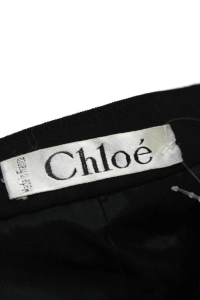 Chloe Womens Black Wool Straight Pencil Skirt Zip Size 36