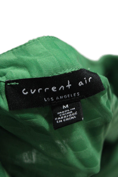 Current Air Womens Blouson Dress Green V-Neck Long Sleeve Check Size M