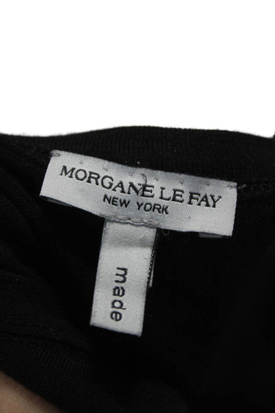 Morgane Le Fay Womens Maxi Dress Black Wool 3/4 Sleeve Round Neck Size M
