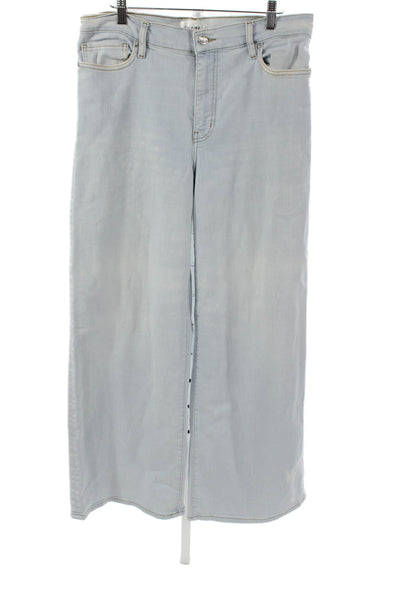 Frame Womens Wide-Leg Jeans Blue Cotton Blend High Rise Size 30