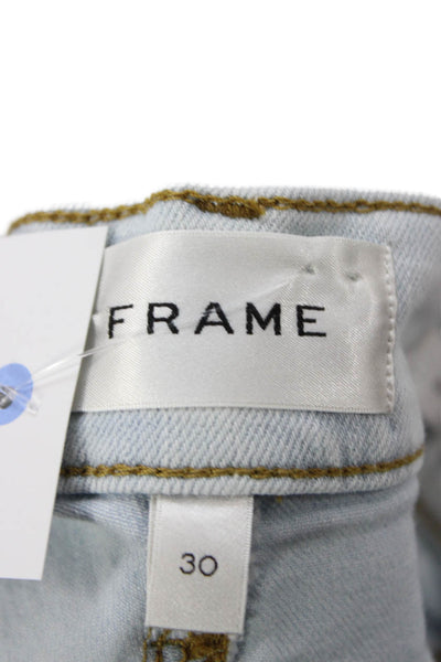 Frame Womens Wide-Leg Jeans Blue Cotton Blend High Rise Size 30