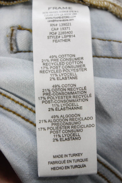 Frame Womens Wide-Leg Jeans Blue Cotton Blend High Rise Size 30