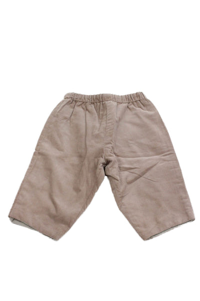 Bonpoint Girls Elastic Waistband Straight Leg Corduroy Pants Brown Size 6M