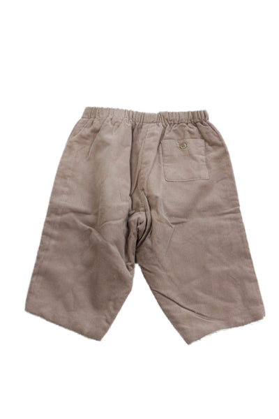 Bonpoint Girls Elastic Waistband Straight Leg Corduroy Pants Brown Size 6M