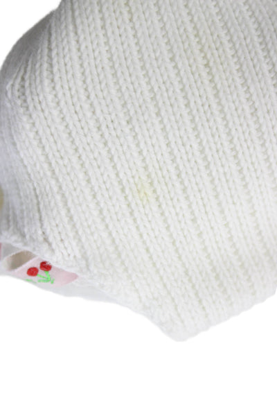 Bonpoint Girls Button Front Long Sleeve Ribbed Cardigan White Size 6 Months