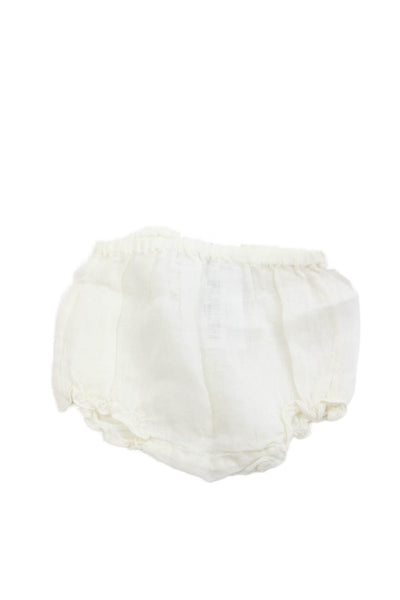 Bonpoint Girls Elastic Waistband Linen Bottoms White Size 6 Months