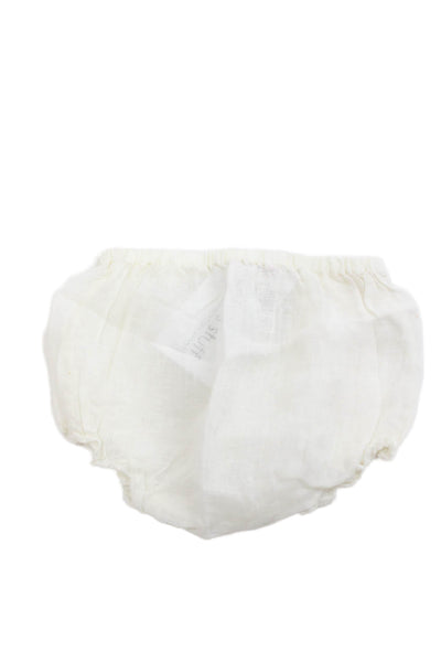 Bonpoint Girls Elastic Waistband Linen Bottoms White Size 6 Months