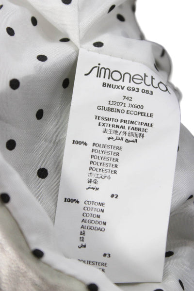 Simonetta Girls Long Sleeve Front Zip Metallic Faux Leather Jacket Gold Size 10