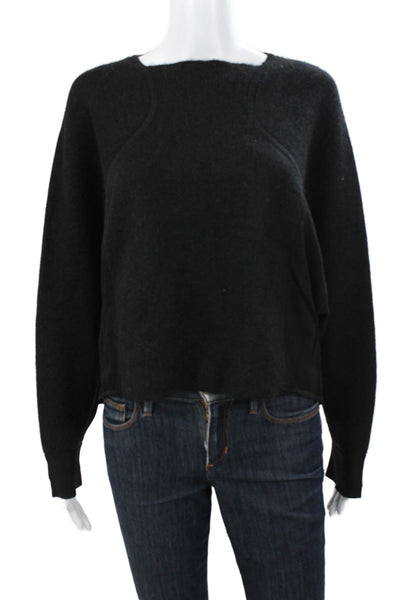 Helmut Lang Womens Black Viscose Boat Neck Pullover Sweater Long Sleeve Size PP