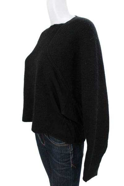 Helmut Lang Womens Black Viscose Boat Neck Pullover Sweater Long Sleeve Size PP