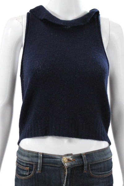 3.1 Phillip Lim Womens Wool Cowl Neck Sleeveless Vest Sweater Blue Size XS