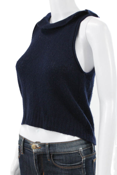 3.1 Phillip Lim Womens Wool Cowl Neck Sleeveless Vest Sweater Blue Size XS