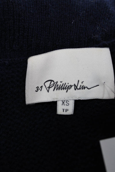 3.1 Phillip Lim Womens Wool Cowl Neck Sleeveless Vest Sweater Blue Size XS