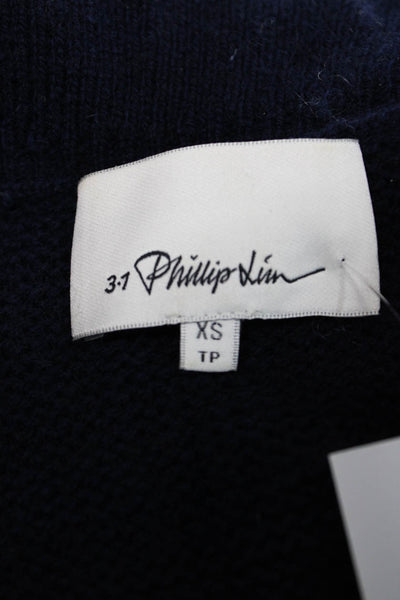 3.1 Phillip Lim Womens Wool Cowl Neck Sleeveless Vest Sweater Blue Size XS
