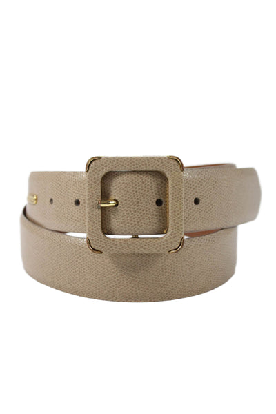 Lauren Ralph Lauren Women's Leather Gold Buckle Belt Beige Size L