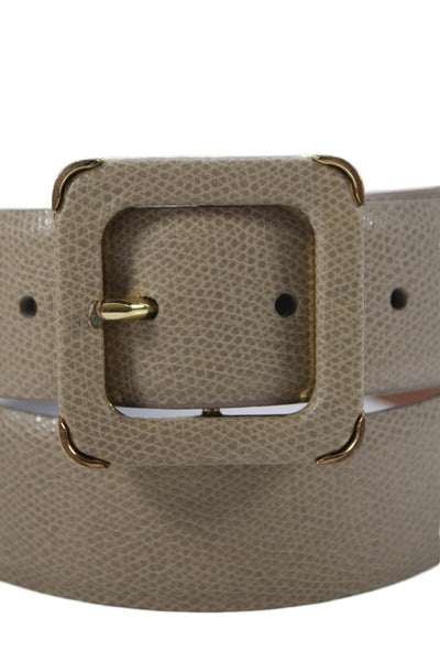 Lauren Ralph Lauren Women's Leather Gold Buckle Belt Beige Size L