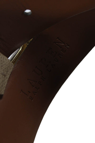 Lauren Ralph Lauren Women's Leather Gold Buckle Belt Beige Size L