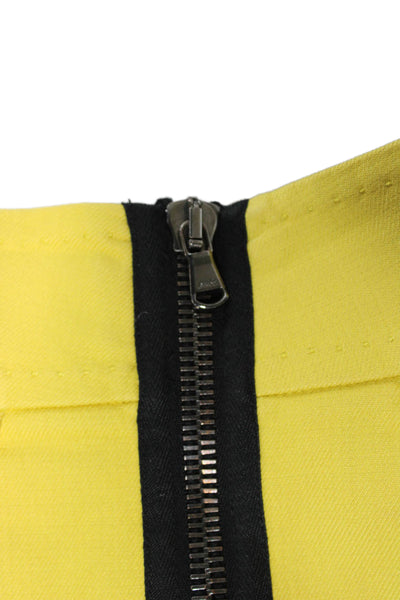 3.1 Phillip Lim Womens Mini Cotton Skirt Yellow Zip Size 0