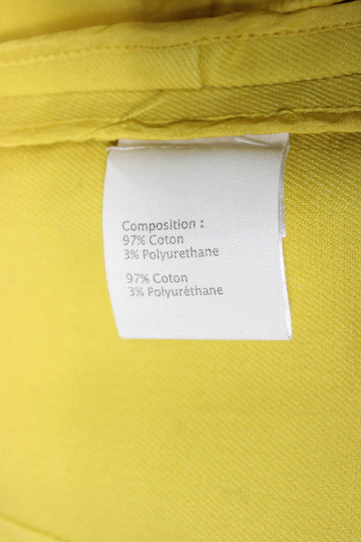 3.1 Phillip Lim Womens Mini Cotton Skirt Yellow Zip Size 0