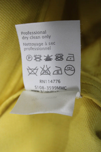 3.1 Phillip Lim Womens Mini Cotton Skirt Yellow Zip Size 0