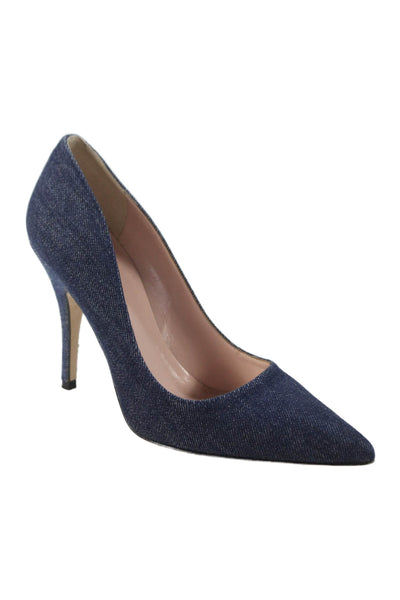 Kate Spade New York Womens Denim Pointed Toe Pumps Blue Size 6 B