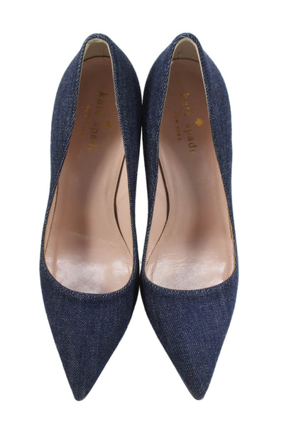 Kate Spade New York Womens Denim Pointed Toe Pumps Blue Size 6 B