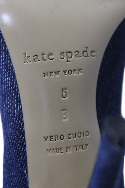 Kate Spade New York Womens Denim Pointed Toe Pumps Blue Size 6 B