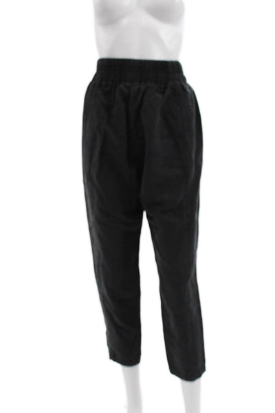 Hatch Women Cropped Tencel Pants Black Pull On Maternity Size 1