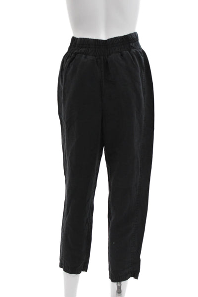Hatch Women Cropped Tencel Pants Black Pull On Maternity Size 1