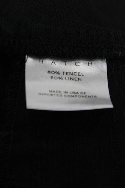 Hatch Women Cropped Tencel Pants Black Pull On Maternity Size 1