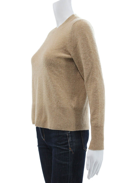 J Crew Womens Pullover Cashmere Crew Neck Beige Sweater Size S