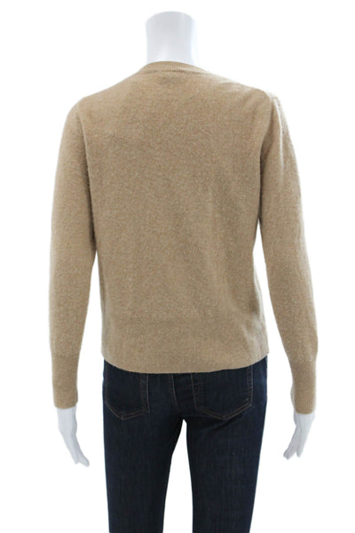 J Crew Womens Pullover Cashmere Crew Neck Beige Sweater Size S
